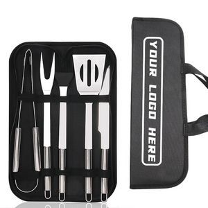 5-piece Stainless Steel BBQ Tool Set