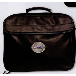 Leatherette Computer Bag w/ Multiple Pocket w/ 2" Medallion
