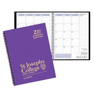 Academic Wire Bound Monthly Desk Planner w/ Technocolor Cover