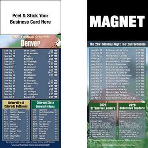 Denver Pro Football Schedule Peel & Stick Magnet (3 1/2"x8 1/2")