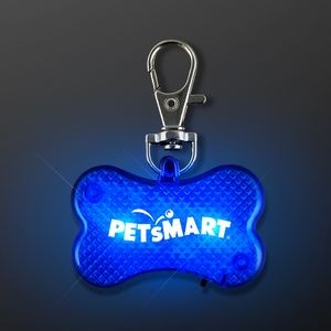 Custom Blue LED Dog Bone Pet Safety Light - Domestic Print