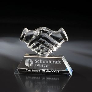 6" Handshake Crystal Award