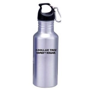 22 Oz. Wide Mouth Aluminum water bottle w/ Carabiner, BPA Free