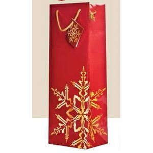 The Holiday Wine Bottle Gift Bag (Snowflake Red)