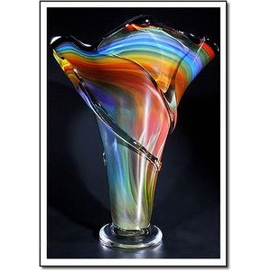 Waterspout Art Glass Sculptured Vase (14"x17")