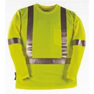 8.8 Oz. Polartec® Power Dry® FR Long Sleeve T-Shirt w/Reflective Tape (Yellow)