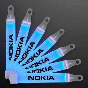 4" Blue Mid-Sized Glow Sticks with Lanyard - Domestic Print