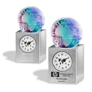 Crystal Globe World Time Clock w/Mood Light