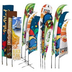 13'-14' Tall Digitally Printed Feather Flag (Double Side)