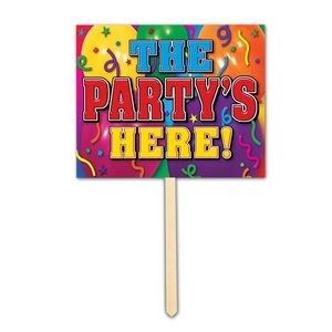 The Party's Here Yard Sign