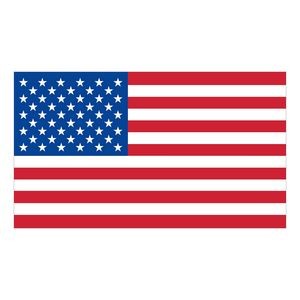U.S. Flag Decal | 1 7/16" x 2 1/2" | White Vinyl | Removable Adhesive