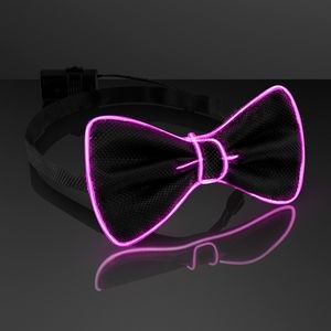 Light Up Pink EL Wire Bow Tie - BLANK