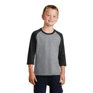 Youth Port & Company® Youth Core Blend 3/4-Sleeve Raglan T-Shirt