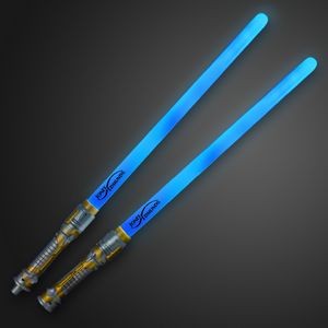 Double Sided Swords Sabers w/ Blue LEDs & Sound - Domestic Print