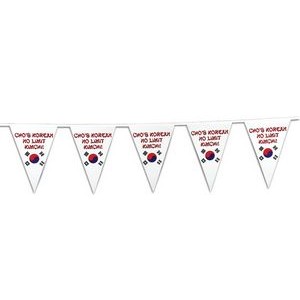 60' Heavy Duty 9.5 Mil. Opaque Poly Silkscreen Double Sided Pennant String (3 Color)