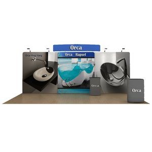 20' Waveline® Orca Double Sided Media Kit w/Curved Header