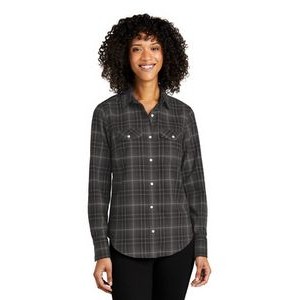 Port Authority® Ladies Long Sleeve Omber Plaid Shirt