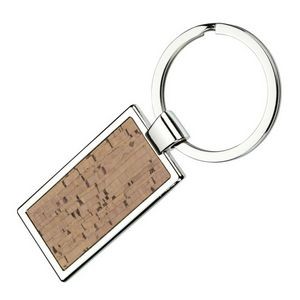 Metal frame Cork Keychain