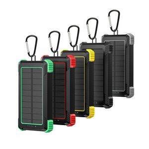 10000mAh Solar Power Bank w/Wireless Charger & 3-in-1 Cable