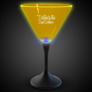 Yellow Pad Printed Neon LED Martini Glass
