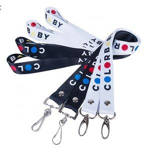1" Double ended Full Color Lanyards with J-hook clip