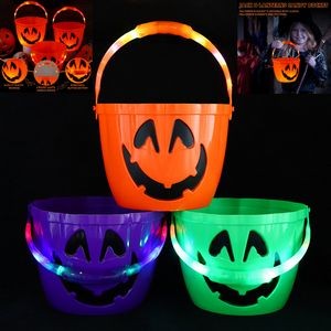 Halloween Light Up Pumpkin Bucket