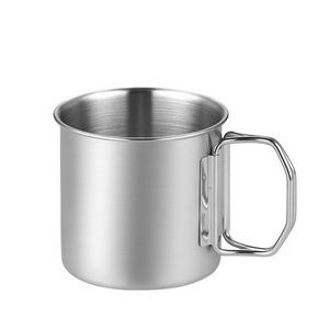 12oz Stainless Steel Outdoor Folding Coffee Mugs With Handle