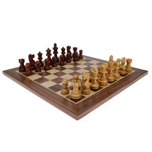 Wood Staunton Chess Set, 12"