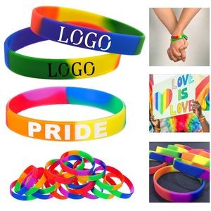 Rainbow Silicone Bracelets Pride Wristband