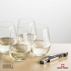 Swiss Force® Opener & 4 RIEDEL Wine - Silver