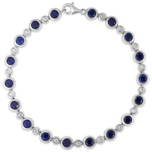 Jilco Inc. Blue Sapphire & White Topaz Bracelet