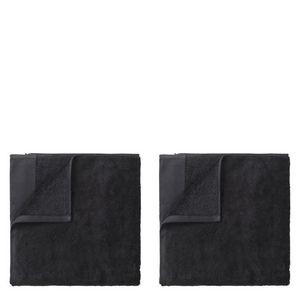blomus Riva Magnet Charcoal Gray Organic Terry Bath Towel (28'' x 55'') - Set of 2