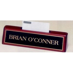 Rosewood Piano Finish Nameplate w/ Business Card Holder