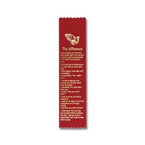2"x8" Stock Prayer Ribbon "The Difference" Bookmark