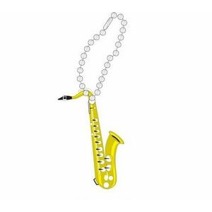 Saxophone Promotional Line Key Chain w/ Black Back (2 Square Inch)