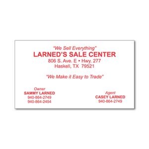80# Stock Color Thermal (Raised Imprint) Business Card (1 Color)