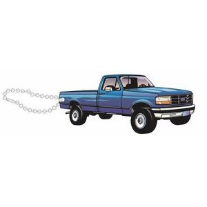 Blue Pick Up Truck Promotional Key Chain w/ Black Back (2 Square Inch)