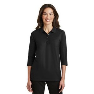 Port Authority® Ladies Silk Touch™ 3/4 Sleeve Polo Shirt