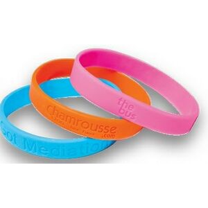 Debossed Silicone Bracelet with Color Fill (1/2")