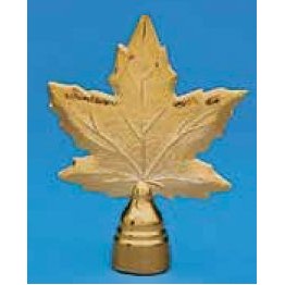 Maple Leaf-Gold Metal Pole Ornament (6 3/4"x4 1/2")
