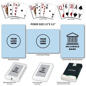 Solid Back Powder Blue Poker Size Playing Cards