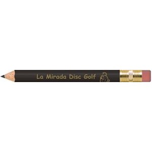 Matte Black Round Golf Pencils with Erasers