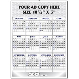 Yearly Calendar w/Top Ad Space & Bottom Year