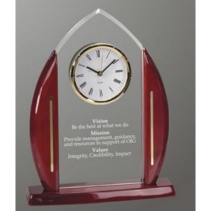 11" Arch Cathedral Acrylic Plaque w/Clock