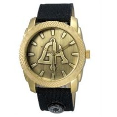 ABelle Promotional Time Maverick Medallion Gold Men's Watch w/ Canvas Strap