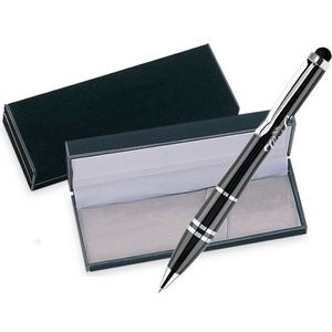 Office Pro Series Stylus Ball Point Pen in Black Velvet Gift Box - Black