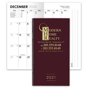 TC Datefinder® 14 Month Pocket Planner, Maroon Cover