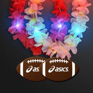 Light Up Hawaiian Leis with Custom Football Medallion - Domestic Print