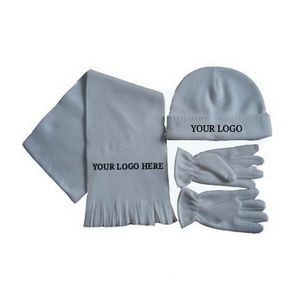 Custom Fleece Hat, Scarf & Glove Set