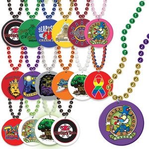 33" Print-n-Toss Beads w/ a 4-Color Process Decal on the Medallion